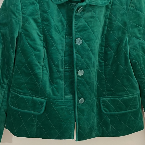 Like New Talbots Emerald Green Quilted Jacket. 14 - Picture 3 of 7